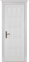 Межкомнатная дверь массив ольхи Лондон 2 Белая эмаль глухая