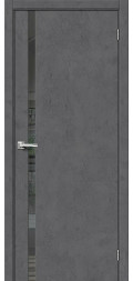 Межкомнатная дверь экошпон Браво-155 Slate Art со стеклом Mirox Grey