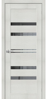 Межкомнатная дверь экошпон Браво-30 Bianco Veralinga со стеклом Mirox Grey