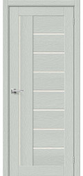 Межкомнатная дверь экошпон Браво-29 Grey Wood со стеклом Magic Fog.