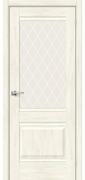 Межкомнатная дверь экошпон Прима-3 Nordic Oak со стеклом White Сrystal