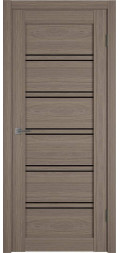 Межкомнатная дверь экошпон Atum Pro 28 Brun Oak Black Gloss со стеклом