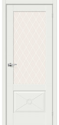 Межкомнатная дверь эмалит Прима-13Ф200 White Matt со стеклом White Сrystal