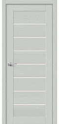 Межкомнатная дверь экошпон Браво-22 Grey Wood со стеклом Magic Fog.