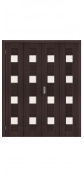 Межкомнатная двупольная дверь складная дверь Браво-23 wenge melinga