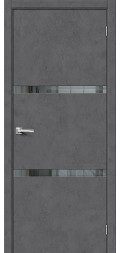 Межкомнатная дверь экошпон Браво-255 Slate Art со стеклом Mirox Grey