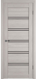 Межкомнатная дверь экошпон Atum Pro 28 Stone Oak Black Gloss со стеклом