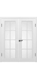 Межкомнатная двустворчатая дверь эмаль Порта Porta со стеклом белый Polar
