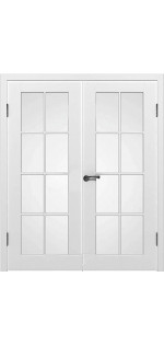 Межкомнатная двустворчатая дверь эмаль Порта Porta со стеклом белый Polar