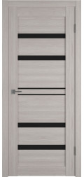 Межкомнатная дверь экошпон Atum Pro 26 Stone Oak Black Gloss со стеклом