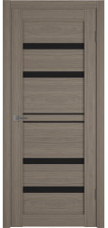 Межкомнатная дверь экошпон Atum Pro 26 Brun Oak Black Gloss со стеклом