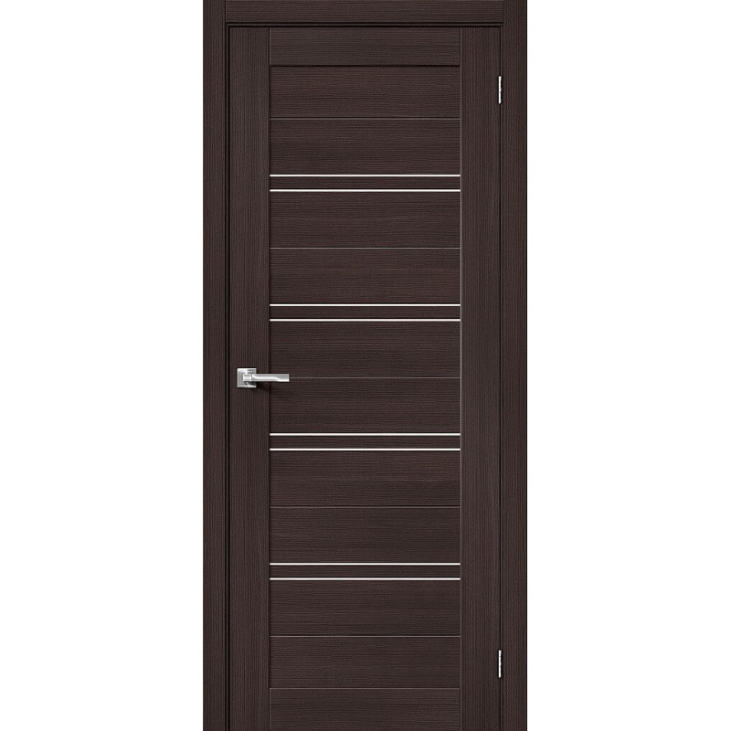 Межкомнатная дверь экошпон Браво-28 Wenge Melinga со стеклом Magic Fog