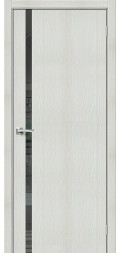 Межкомнатная дверь экошпон Браво-155 Bianco Veralinga со стеклом Mirox Grey