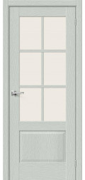 Межкомнатная дверь экошпон Прима-13.0.1 Grey Wood со стеклом Magic Fog.