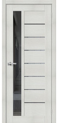 Межкомнатная дверь экошпон Браво-27 Bianco veralinga со стеклом Mirox Grey
