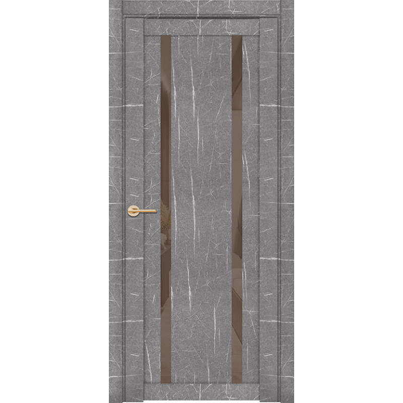 Межкомнатная дверь экошпон Soft Touch UniLine Mramor 30006/1 Marable торос серый со стеклом