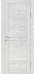 Межкомнатная дверь экошпон PSM-4 Дуб скай бежевый со стеклом лунный лакобель