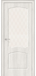 Межкомнатная дверь пвх Альфа-2 casablanca white crystal со стеклом