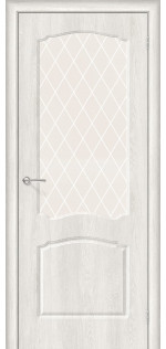 Межкомнатная дверь пвх Альфа-2 casablanca white crystal со стеклом